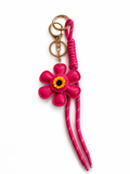 Porte-clés fleur rose