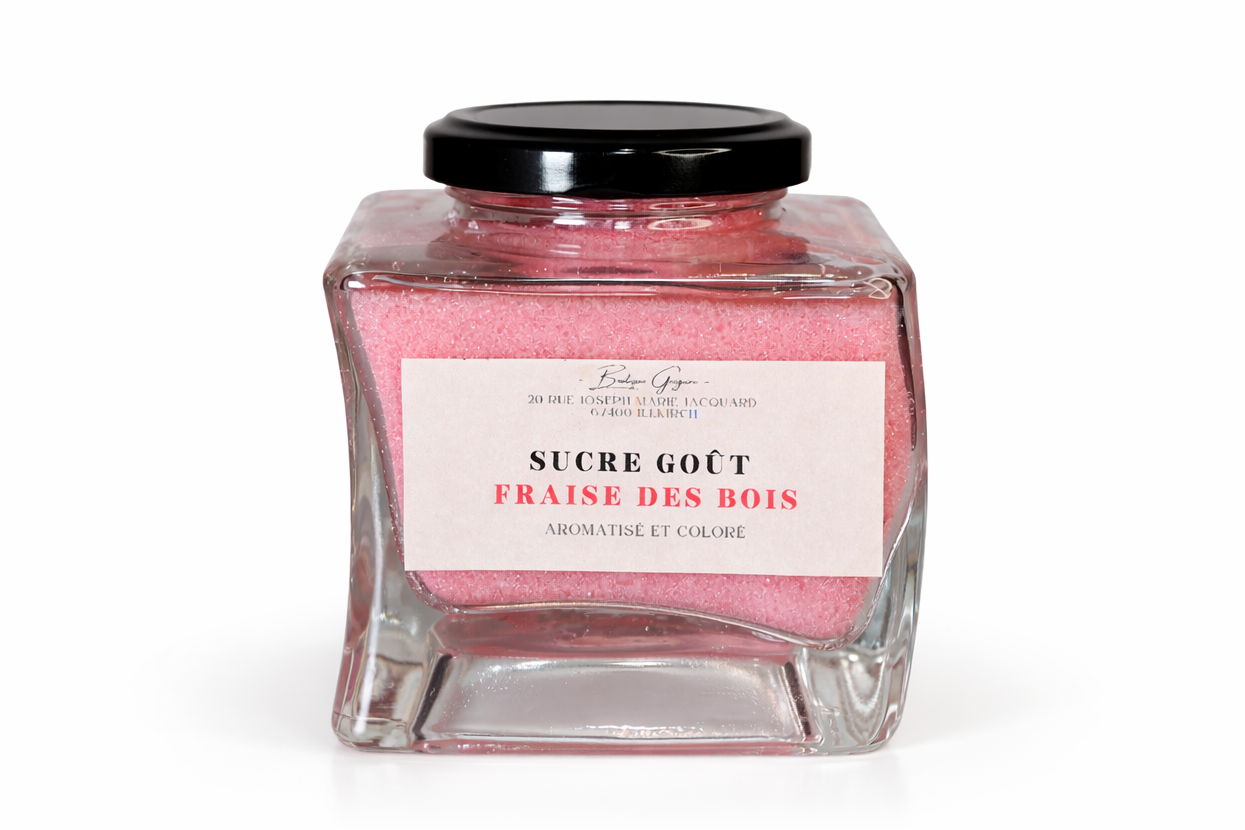 Sucre goût fraise des bois