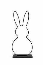 Lapin en métal noir 28 cm