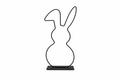Lapin en métal noir 50 cm
