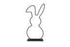 Lapin en métal noir 28 cm