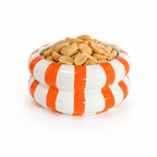 Bol de présentation en céramique rayures orange