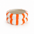 Bol de présentation en céramique rayures orange