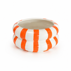 Bol de présentation en céramique rayures orange