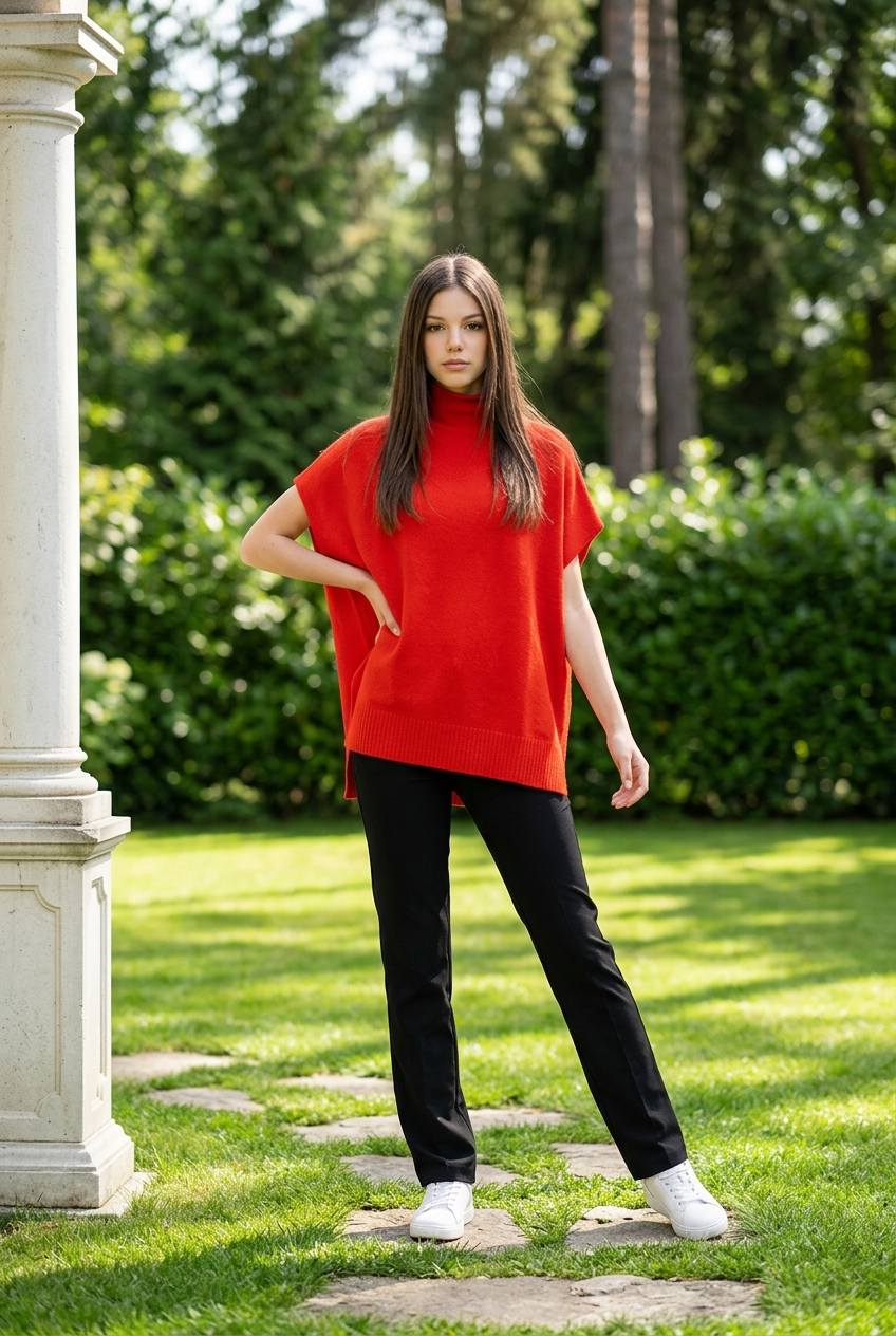 Pull sans manches orange