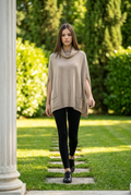 Pull sans manches beige