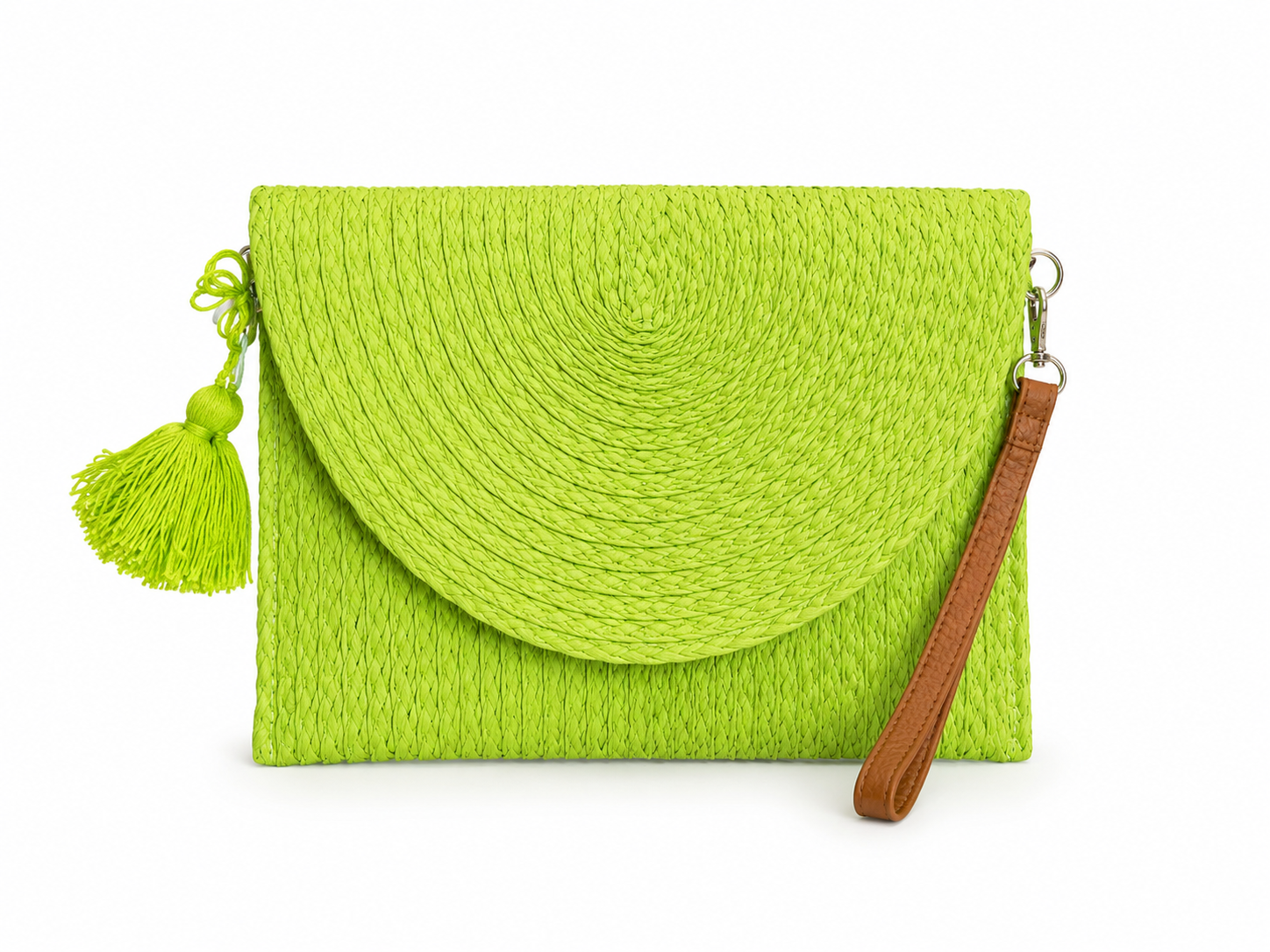 Pochette bohème tressée verte