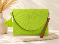 Pochette bohème tressée verte